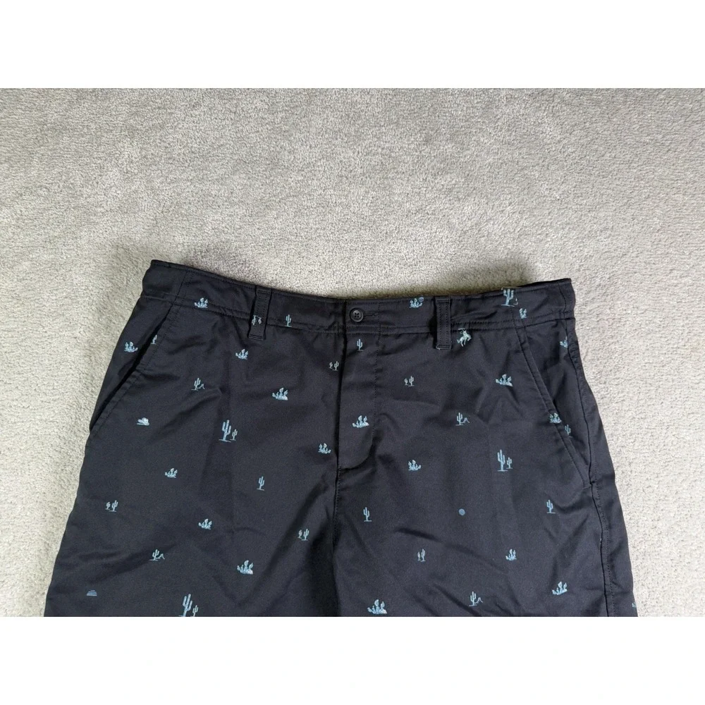 Under Armour Youth XL Golf Shorts Black Blue Cactus Desert Print Stretch Cinch